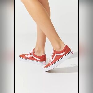 Vans Red and White Sneakers
